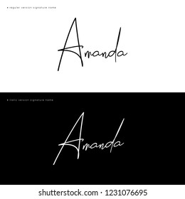 Signature Name Amanda, Handwritting, Calligraphy, Sign, Handwritten, Personal Name, Lettering Name, Logotype