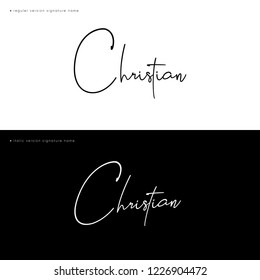 Signature Name Christian, Handwritting, Calligraphy, Sign, Handwritten, Personal Name, Lettering Name, Logotype