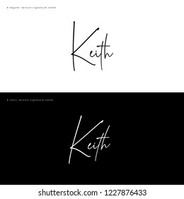 Signature Name Keith, Handwritting, Calligraphy, Sign, Handwritten, Personal Name, Lettering Name, Logotype