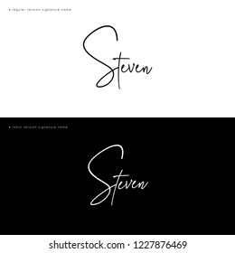 Signature Name Steven, Handwritting, Calligraphy, Sign, Handwritten, Personal Name, Lettering Name, Logotype