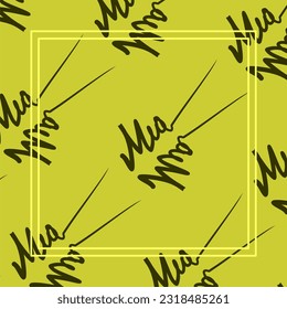 signature pattern design on green background