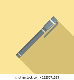 Signature pen icon flat vector. Nib tool. Sign drawing