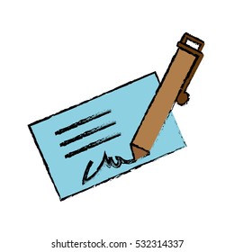 signature and pen icon image vector illustration design 