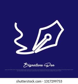 Signature pen, ink pen, icon