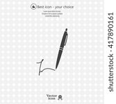 Signature and pen vector icon