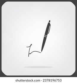 Signature and pen vector icon