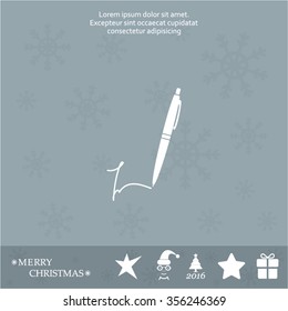 Signature and pen vector icon