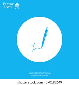Signature and pen vector icon