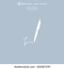Signature and pen vector icon