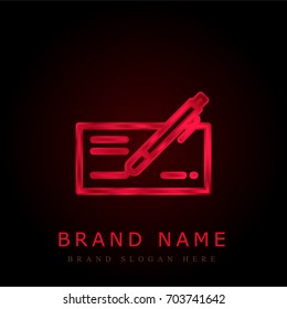 Signature red chromium metallic logo