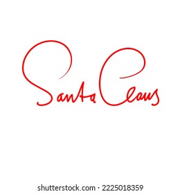 the signature of Santa Claus. autograph on a letter to a child. postcard. vector