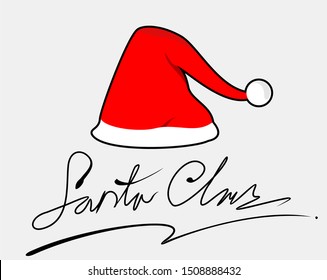 Signature from santa claus with santa's hat