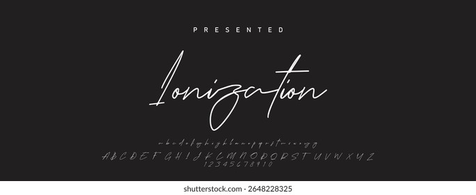 Signature script lettering font. Handwritten Signature Editable Text Effect Template