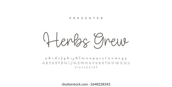 Fonte da letra do script de assinatura. Modelo de efeito de texto editável de assinatura manuscrita