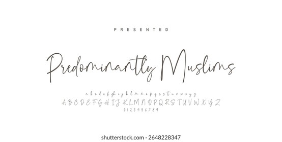 Fonte da letra do script de assinatura. Modelo de efeito de texto editável de assinatura manuscrita