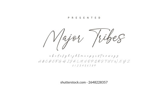 Signature script lettering font. Handwritten Signature Editable Text Effect Template