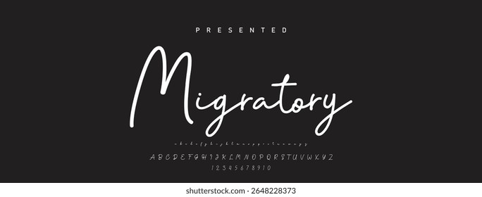 Signature script lettering font. Handwritten Signature Editable Text Effect Template