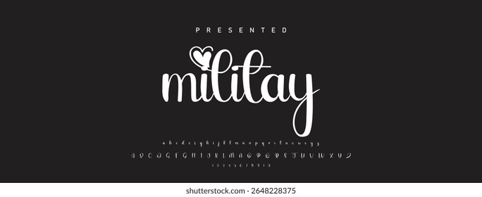 Signature script lettering font. Handwritten Signature Editable Text Effect Template