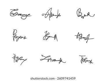 Signature set idea, logo design template.