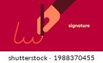 Signature. Simple vector flat illustration. Background for social media, poster, banner.