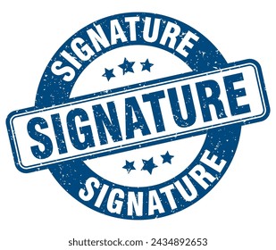 signature stamp. signature sign. round grunge label