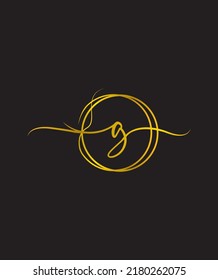 A Signature style hand lettering G vector logo template