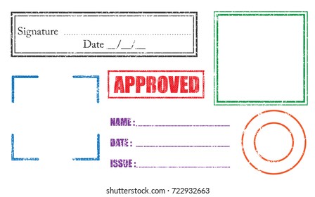 signature and tag stamp vector