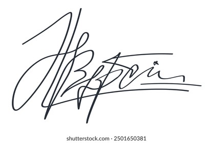 Signature template black color for document