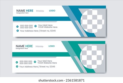 signature template vector illustration. Professional Email Signature template modern layout. Modern Email signature banner design. 
