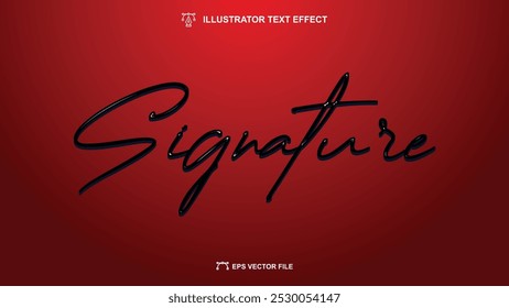 Signature text style, Luxury editable text effect