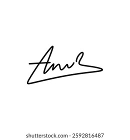 Signature Thin Line Icon – Minimalist Design for Signature and Verification Process