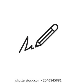 Signature thin line vector icon