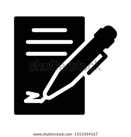 signature Vector Glyph flat icon