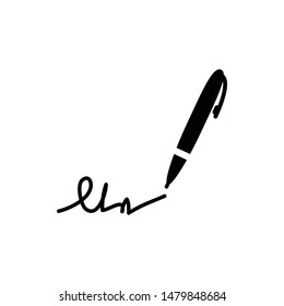 Signature vector graphics solid icon