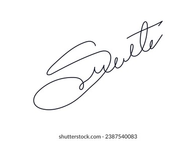 Signature Vector. hand drawn Autograph. Written black sign isolated on white background. Handwritten autograph. Handwriting scribble by pen. Writing sign sketch. Write scribbles line. Scrawl signature