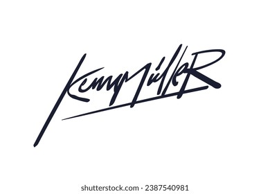 Signature Vector. hand drawn Autograph. Written black sign isolated on white background. Handwritten autograph. Handwriting scribble by pen. Writing sign sketch. Write scribbles line. Scrawl signature