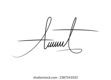 Signature Vector. hand drawn Autograph. Written black sign isolated on white background. Handwritten autograph. Handwriting scribble by pen. Writing sign sketch. Write scribbles line. Scrawl signature