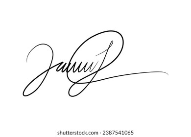 Signature Vector. hand drawn Autograph. Written black sign isolated on white background. Handwritten autograph. Handwriting scribble by pen. Writing sign sketch. Write scribbles line. Scrawl signature