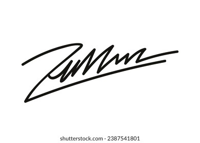 Signature Vector. hand drawn Autograph. Written black signature isolated on white background. Handwritten autograph. Handwriting Signature by pen. Writing sign sketch. Scrawl signature illustration.