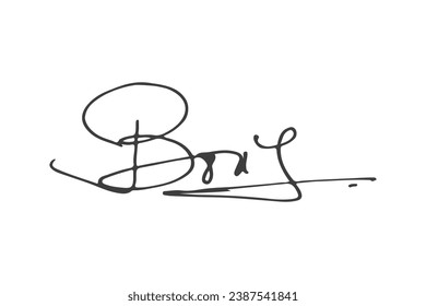 Signature Vector. hand drawn Autograph. Written black signature isolated on white background. Handwritten autograph. Handwriting Signature by pen. Writing sign sketch. Scrawl signature illustration.