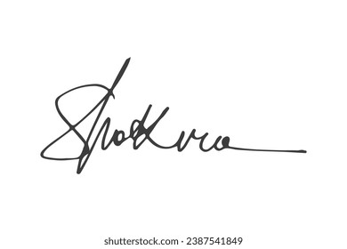 Signature Vector. hand drawn Autograph. Written black signature isolated on white background. Handwritten autograph. Handwriting Signature by pen. Writing sign sketch. Scrawl signature illustration.