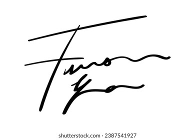 Signature Vector. hand drawn Autograph. Written black signature isolated on white background. Handwritten autograph. Handwriting Signature by pen. Writing sign sketch. Scrawl signature illustration.