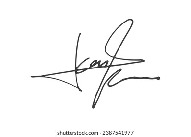 Signature Vector. hand drawn Autograph. Written black signature isolated on white background. Handwritten autograph. Handwriting Signature by pen. Writing sign sketch. Scrawl signature illustration.