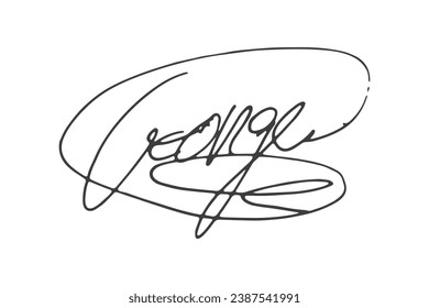 Signature Vector. hand drawn Autograph. Written black signature isolated on white background. Handwritten autograph. Handwriting Signature by pen. Writing sign sketch. Scrawl signature illustration.