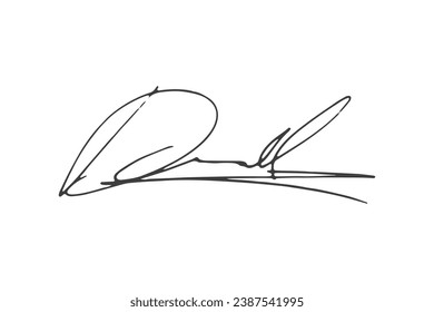 Vector de firma. Autografo dibujado a mano. Firma negra escrita aislada en fondo blanco. Autografo manuscrito. Firma de escritura a mano por lápiz. Escribiendo un esbozo de signo. Ilustración de firma de rastreo.