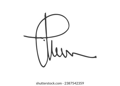 Signature Vector. hand drawn Autograph. Written black signature isolated on white background. Handwritten autograph. Handwriting Signature by pen. Writing sign sketch. Scrawl signature illustration.
