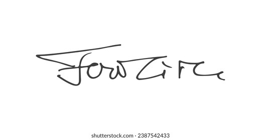Signature Vector. hand drawn Autograph. Written black signature isolated on white background. Handwritten autograph. Handwriting Signature by pen. Writing sign sketch. Scrawl signature illustration.
