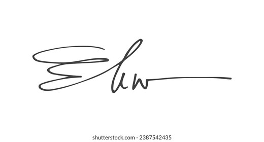 Signature Vector. hand drawn Autograph. Written black signature isolated on white background. Handwritten autograph. Handwriting Signature by pen. Writing sign sketch. Scrawl signature illustration.