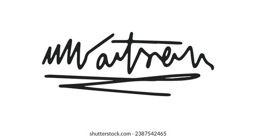Signature Vector. hand drawn Autograph. Written black signature isolated on white background. Handwritten autograph. Handwriting Signature by pen. Writing sign sketch. Scrawl signature illustration.