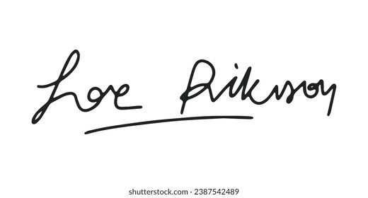 Signature Vector. hand drawn Autograph. Written black signature isolated on white background. Handwritten autograph. Handwriting Signature by pen. Writing sign sketch. Scrawl signature illustration.